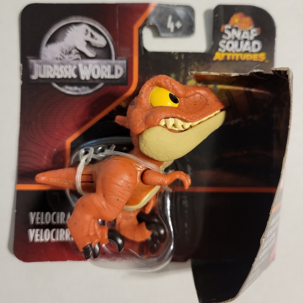 JurassicWorld Snap Squad Attitudes [Velociraptor] 2" inch Chomp Figure, orange